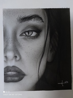 آموزش نقاشی سیاه قلم کاری با نمونه کار آرت تور گالری